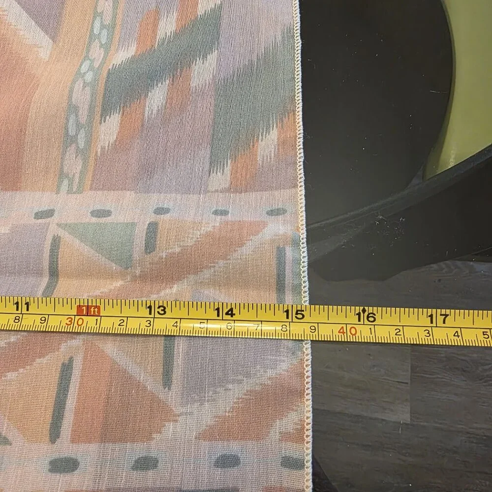 VTG Tribal Ikat Style Fabric Napkins Set Of 6 Peach‎ & Pastel Colors 14.5